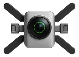 360? camera with fold-out arms and a modular design for drone integration