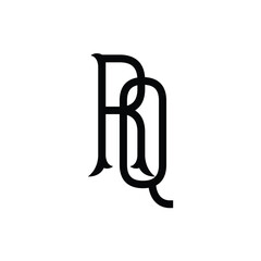 RQ monogram logo design letter text name symbol monochrome logotype alphabet character simple logo