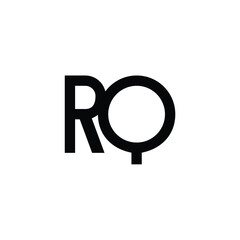 RQ monogram logo design letter text name symbol monochrome logotype alphabet character simple logo