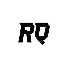 RQ monogram logo design letter text name symbol monochrome logotype alphabet character simple logo