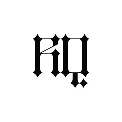 RQ monogram logo design letter text name symbol monochrome logotype alphabet character simple logo