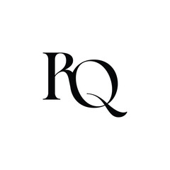 RQ monogram logo design letter text name symbol monochrome logotype alphabet character simple logo