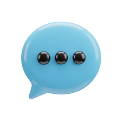 Modern blue speech bubble with ellipsis for messaging or communication