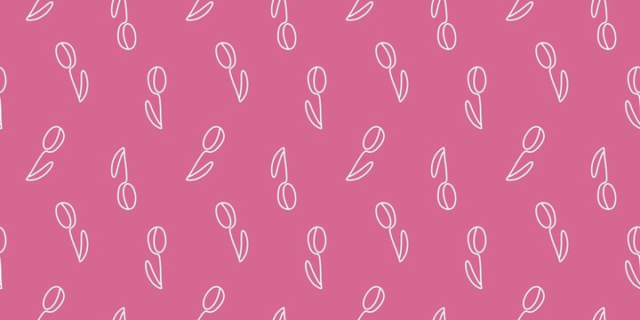 Seamless pattern with abstract tulips on pink background. Design for fashion, fabric, textile, wallpaper and a print on a different product.