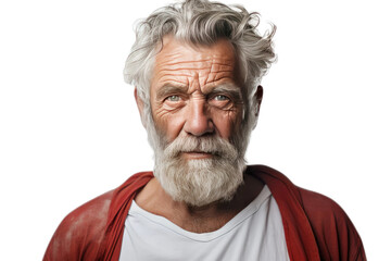 Old Man. White or PNG Transparent Background.