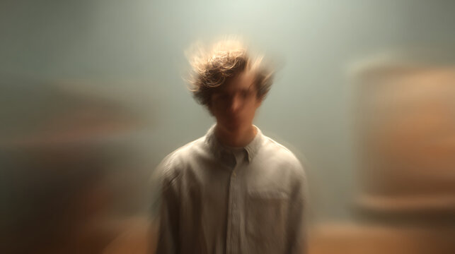 Abstract Portrait of a Person with Blurred Motion and Soft Lighting
