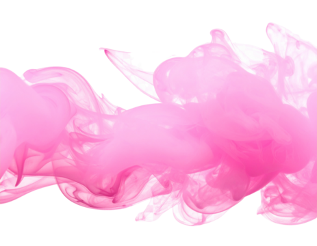 Pastel Pink Smoke Swirl in Mid-Air, Ethereal Motion, Transparent PNG