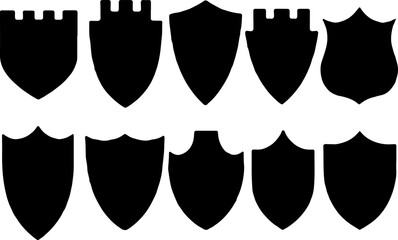 Royal Crest" heraldic shield, royal emblem, crown symbol, laurel  vector bundle