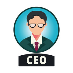 CEO icon with glasses graphic design vector illustration