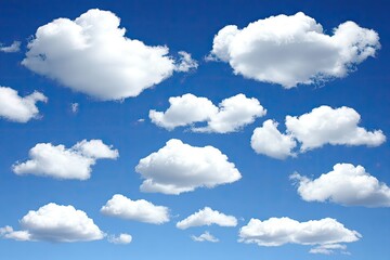 Fluffy white clouds scattered across a vibrant blue sky (3)