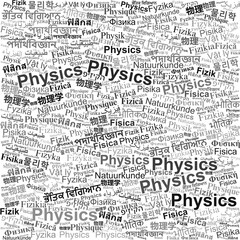 "Physics" Word Cloud in Multiple Languages