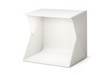 Minimalistic white box with transparent background