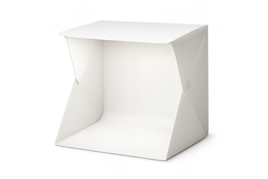Minimalistic white box with transparent background