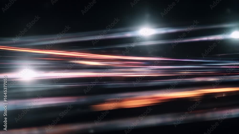 Wall mural abstract light patterns with glowing effects in dark background