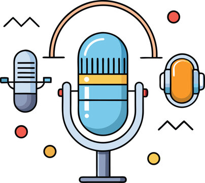 Podcast Microphone and Headphones Illustration – International Podcast Day