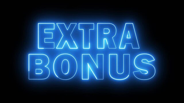 Neon glowing extra bonus text effect.