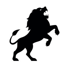 lion silhouette vector icon white backround