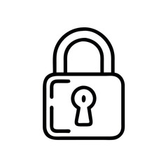 Continuous Line Drawing of Padlock vector icon on white backround