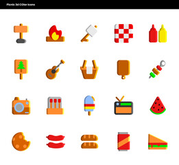 Picnic 3D Icons