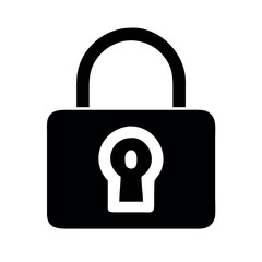 Modern Security Lock Silhouette vector icon on white backround