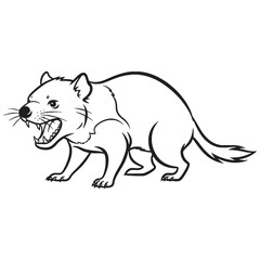 Modern Tasmanian Devil Line Art – Vector Illustration Smooth Drawing with Minimalist Style – Tasmanian Devil Drawing – Line Art Drawing of Tasmanian Devil – Tasmanian Devil Icon

