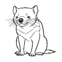 Artistic Tasmanian Devil Line Art – Vector Illustration Smooth Drawing with Unique Contours – Tasmanian Devil Drawing – Line Art Drawing of Tasmanian Devil – Tasmanian Devil Icon

