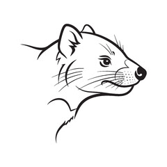 Minimal Tasmanian Devil Line Art – Vector Illustration Artistic Drawing with Refined Curves – Tasmanian Devil Drawing – Line Art Drawing of Tasmanian Devil – Tasmanian Devil Icon

