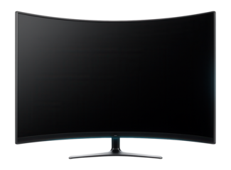 Curved TV featuring a polished chrome base and ambient backlighting