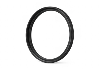 Black circular rubber ring on transparent background