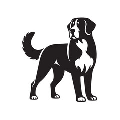 Greater Swiss Mountain Dog Silhouette - Illustration of Greater Swiss Mountain Dog - Minimalist Greater Swiss Mountain Dog Design.