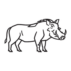 Classic Warthog Line Art – Warthog Vector Illustration Detailed Drawing with Smooth Flow – Warthog Drawing – Line Art Drawing of Warthog – Warthog Icon

