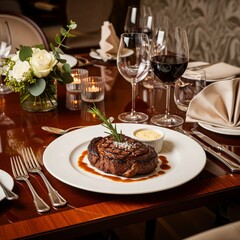 steak on a luxurious table