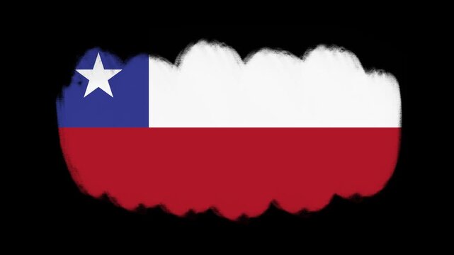 Chile flag created with brush strokes