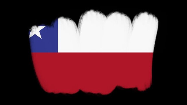 Chile flag created with brush strokes