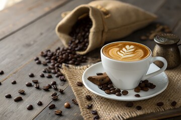 Latte Art and Coffee Beans