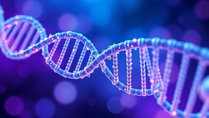 Abstract molecular structure in glowing colors representing a scientific DNA helix concept with futuristic tones.
