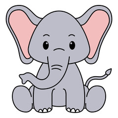 Fototapeta premium Cute Elephant Animals Vector Illustration