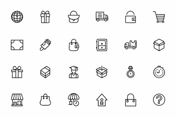 set of icons for web design, shopping card