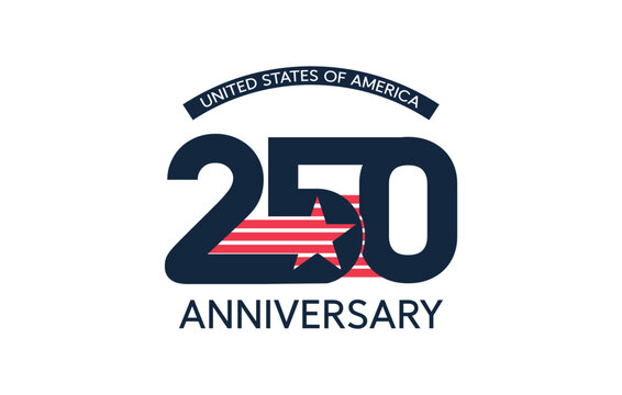 America 250 Anniversary Logo 1776 to 2026 Vector Design. Patriotic emblem suitable for Independence Day celebrations, commemorative events, and national branding.