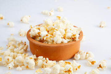 Bowl of salted popcorn