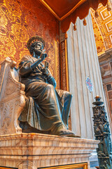 Bronze statue of Saint Peter Apostle inside Vatican Basilica