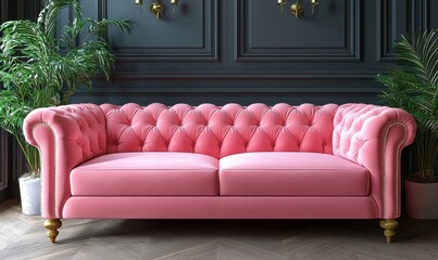 Interior of a living room with armchairs. 3D render, Generative AI