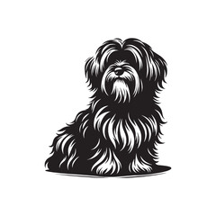 Havanese Dog Vector - Illistration of Havanese dog Silhouette - Havanese dog silhouette.