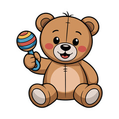 Obraz premium Teddy Bear with Rattle