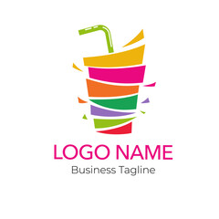 Logo Juice Drink Beverage Design Vector Template