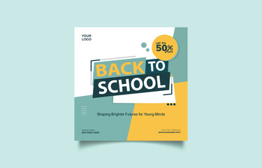Fototapeta premium Back to School Sale Promotion with Up to 50 Percent Off Offer for Students and Parents for Educational Success