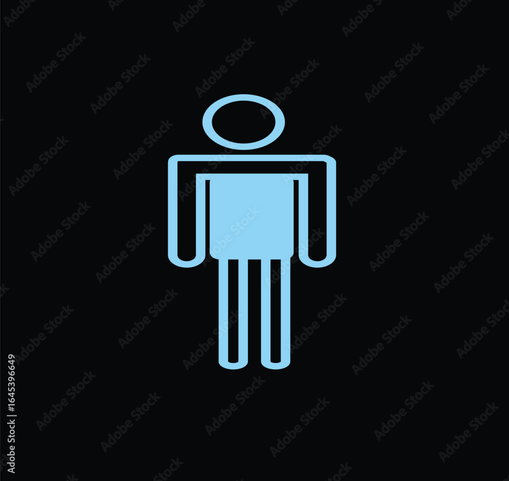 Poster a simple and modern vector icon of a male figure, available in multiple color variations. perfect fo