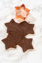 Step-by-Step Chocolate Gingerbread Cookies with Star-Shaped Cutouts