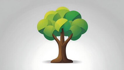A Simple Stylized Green Tree Icon for Ecology Concepts