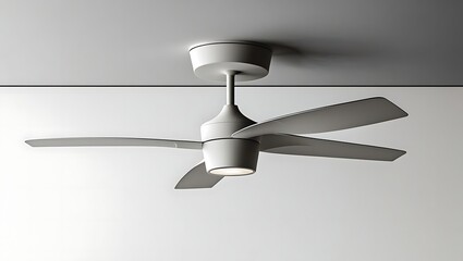 A Sleek and Modern Ceiling Fan in a Minimalist Room